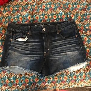 American Eagle dark wash festival shorts